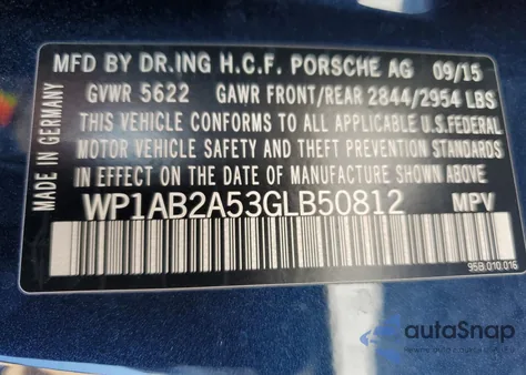 2016 Porsche Macan S z USA, uszkodzony, nr VIN WP1AB2A53GLB50812